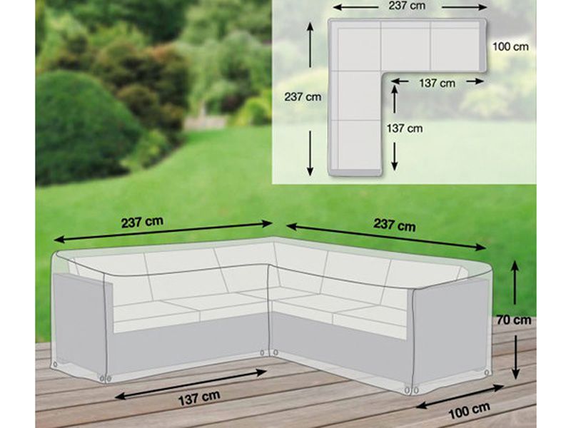 Schutzhülle für Loungemöbel L-Form M  (237x237x80 cm)